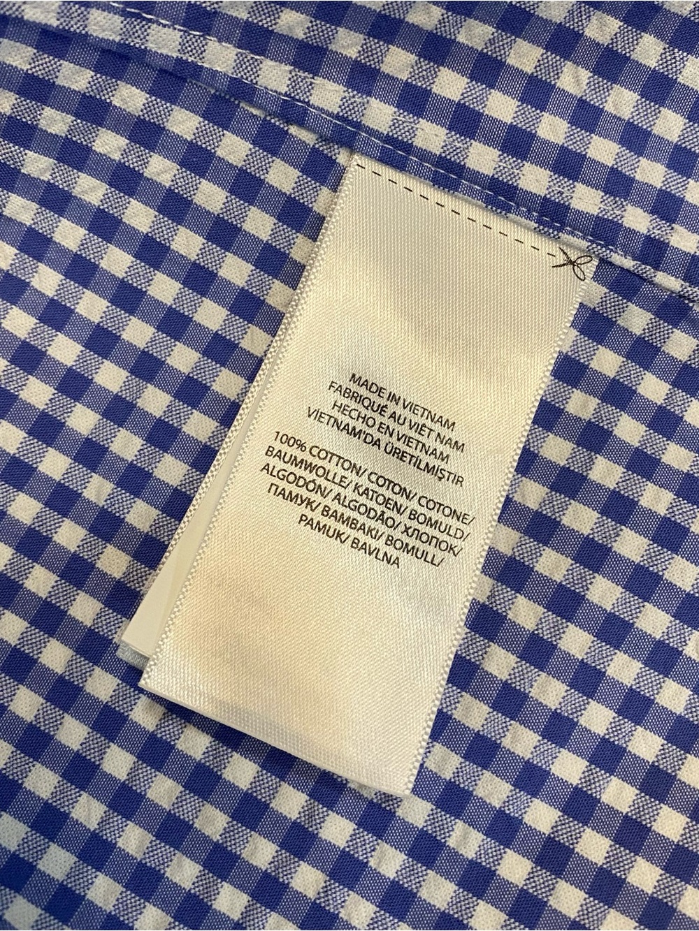 Ralph Lauren Men’s Blue Seersucker Gingham Short‑Sleeve Button‑Down Shirt XL - Picture 7 of 10